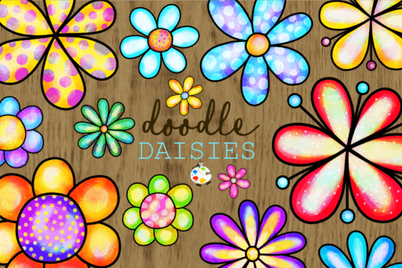 Download Doodle Daisy Flower Watercolor Clipart - Doodle Collection