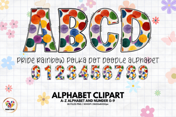 Download Pride Rainbow Polka Dot Doodle Alphabet - Doodle Collection