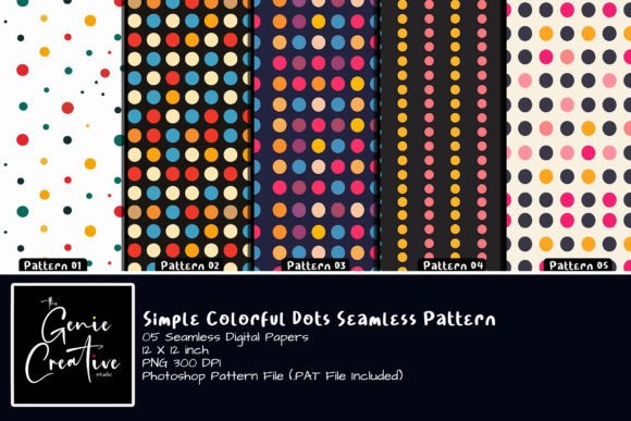 Download Simple Colorful Dots Seamless Patterns - Simple Collection
