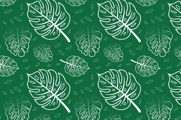 Download Monstera Leaves Seamless Pattern White - Leaves seamless pattern Collection