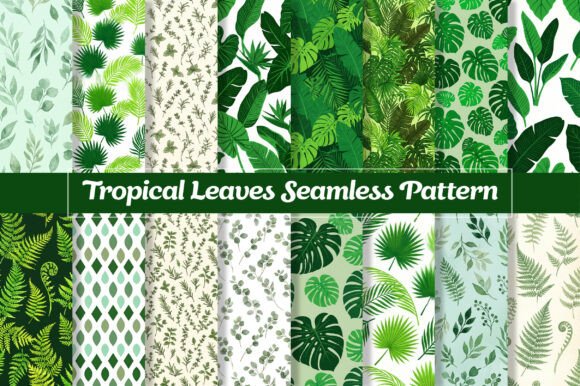 Download Tropical Green Leaves Seamless Pattern - Leaves seamless pattern Collection
