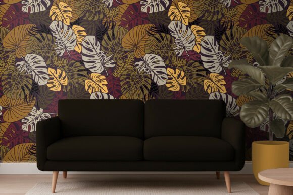 Download Moody Jungle Leaves Seamless Pattern - Leaves seamless pattern Collection
