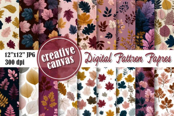 Download Autumn Leaves Seamless Pattern Bundle - Leaves seamless pattern Collection