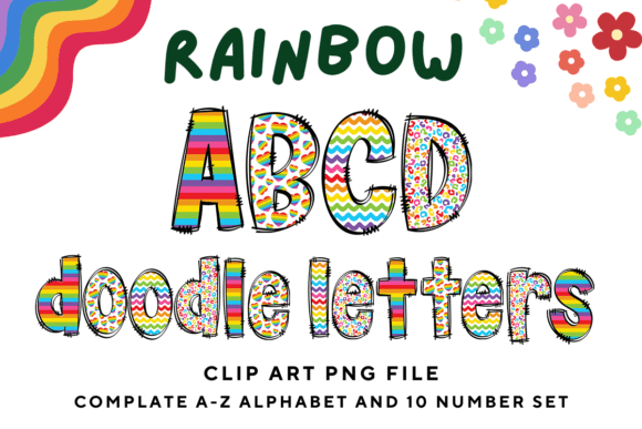 Download LGBTQ Rainbow Doodle Alphabet Letters - Doodle Collection
