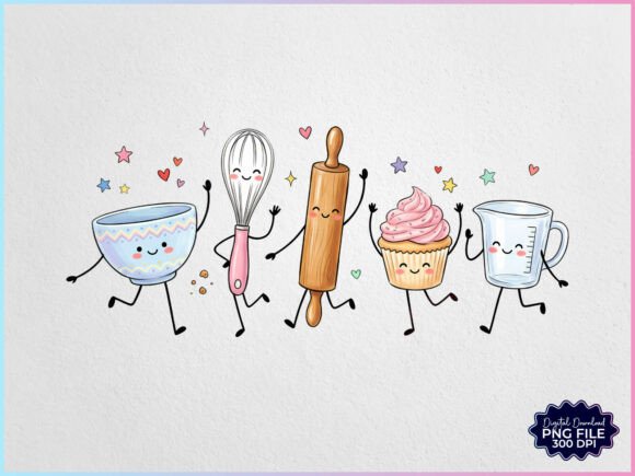 Download Baking Doodles Characters PNG - Doodle Collection