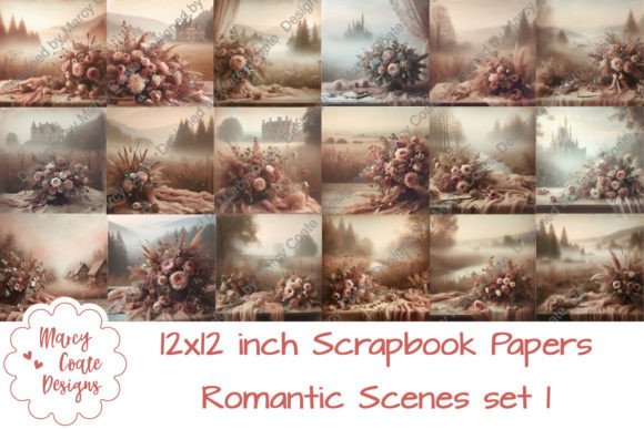 Download Set 1 Romantic Scenes 12x12 Backgrounds - Romantic Collection