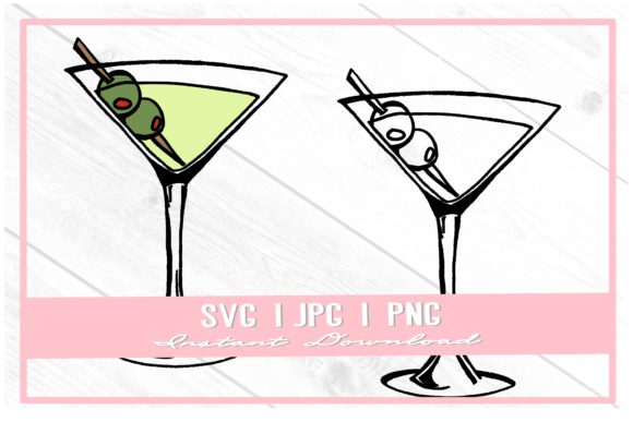 Download Dirty Martini Doodle Green Olive Drink - Doodle Collection