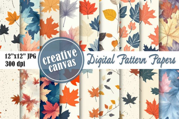 Download Autumn Leaves Seamless Pattern Bundle - Leaves seamless pattern Collection