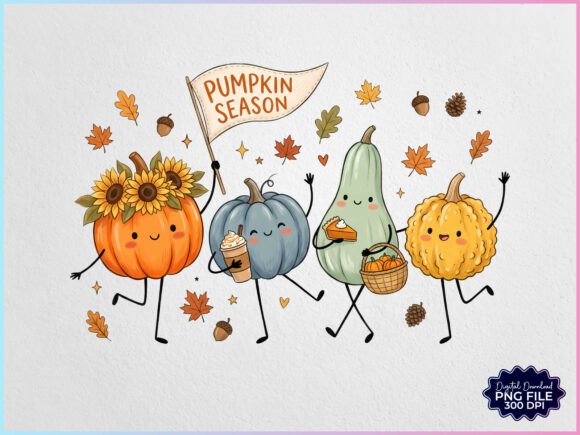 Download Pumpkin Fall Doodles Characters PNG - Doodle Collection